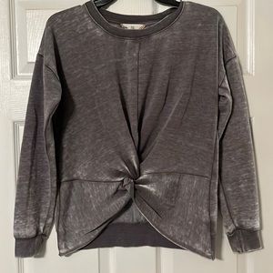 Pink Rose twist front long sleeve size small